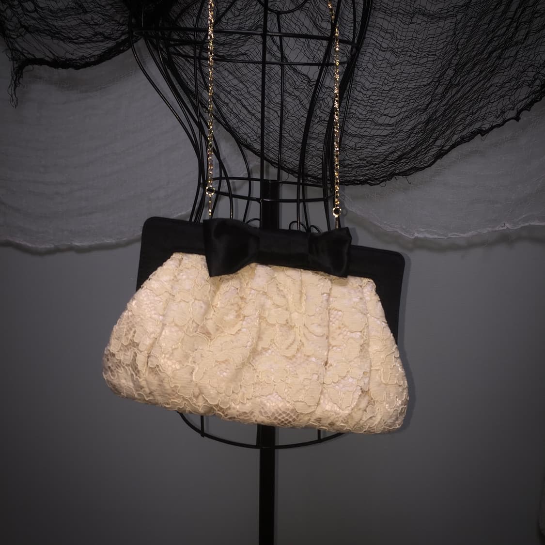Vtg shiori big ribbon chain bag 상품이미지5