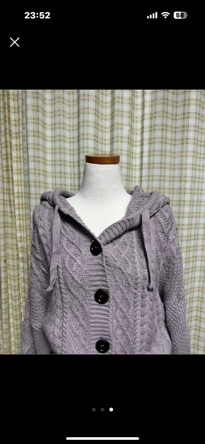 연보라 니트 후드집업 모리걸 상품이미지3