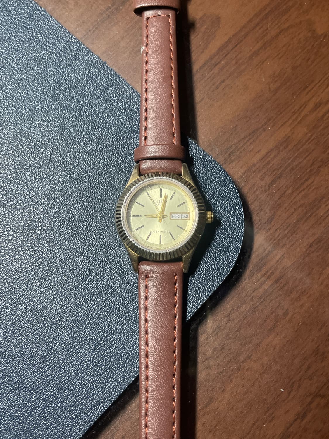 빈티지 시티즌 쿼츠 레더 시계 상품이미지6