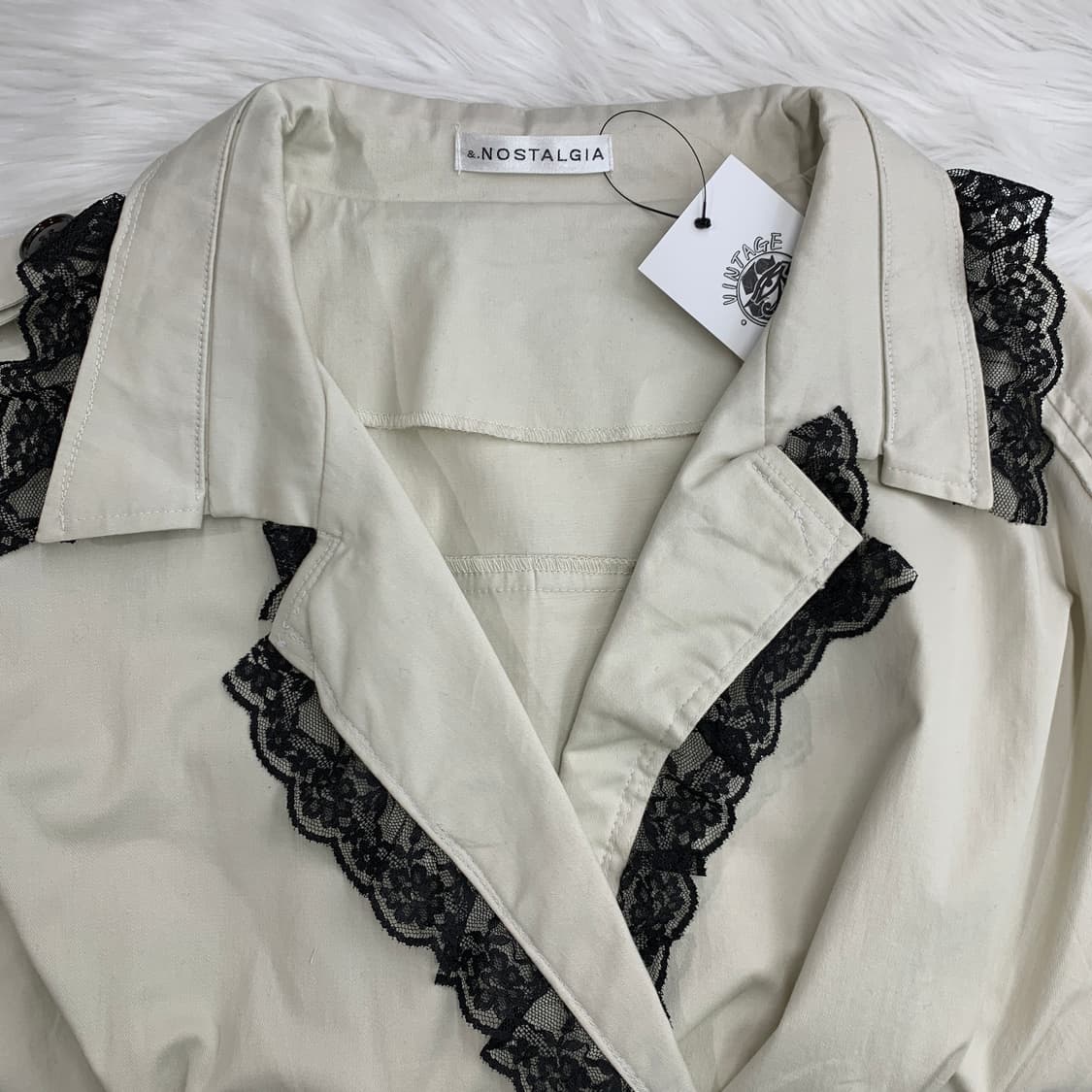 일본 빈티지 &.NOSTALGIA 튈스커트 일체형 트렌치 코트 1708 상품이미지3