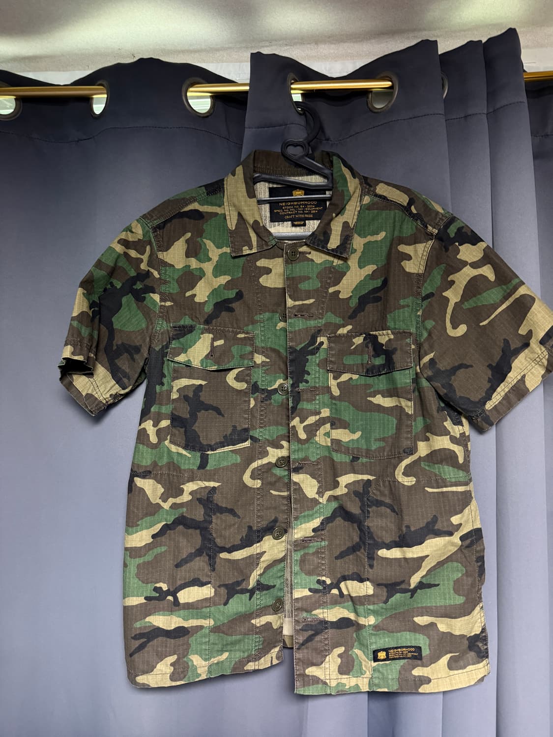 네이버후드 립스탑 BDU 카모셔츠 M 워크셔츠 필드셔츠 상품이미지1