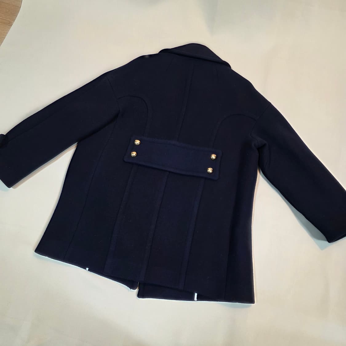 LUCKYCHOUETTE 네이비 울 코튼 코트 | Women 36 상품이미지5