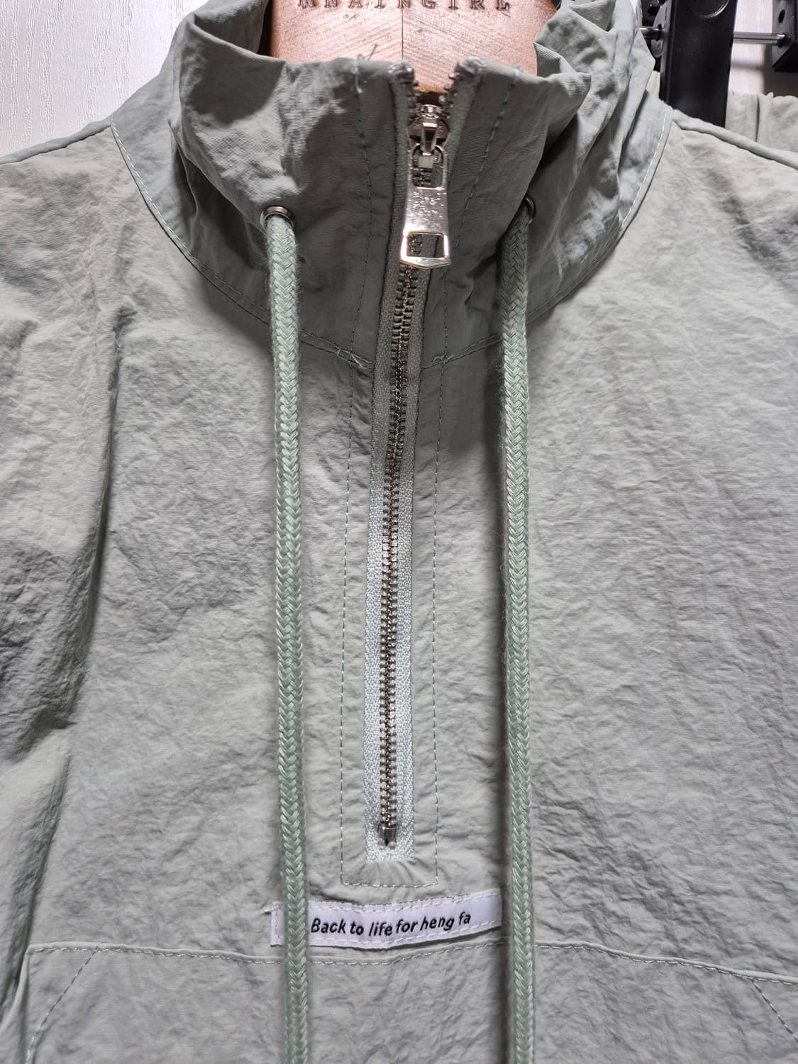 (세일)(새상품)아날로그걸 크롭 바람막이 셋업 민트그레이 상품이미지2