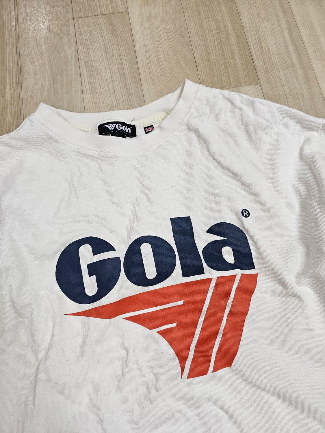 [L] Gola 골라 레트로 빅로고 화이트 긴팔 티셔츠 상품이미지3