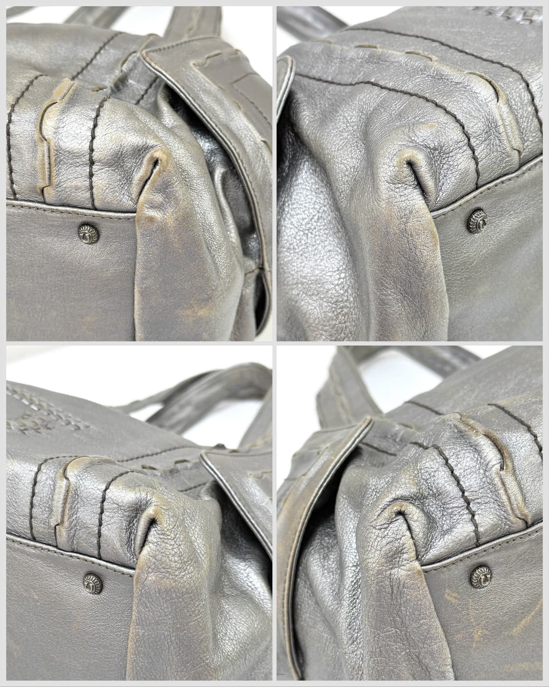 페라가모 메탈릭 레더 간치니 스티치 숄더백 상품이미지7