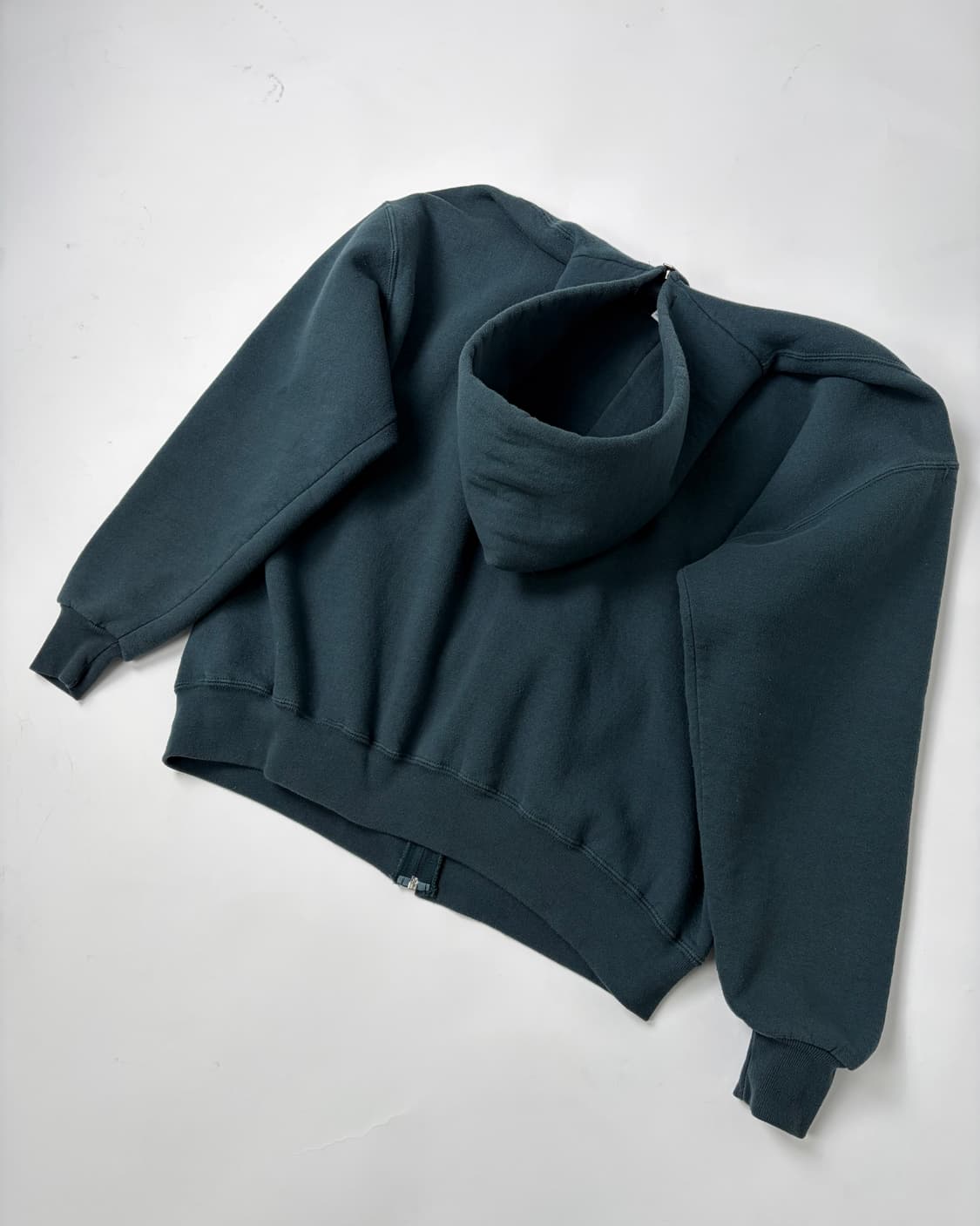 90s Russell Zip Up Hoodie (sage green) 상품이미지2