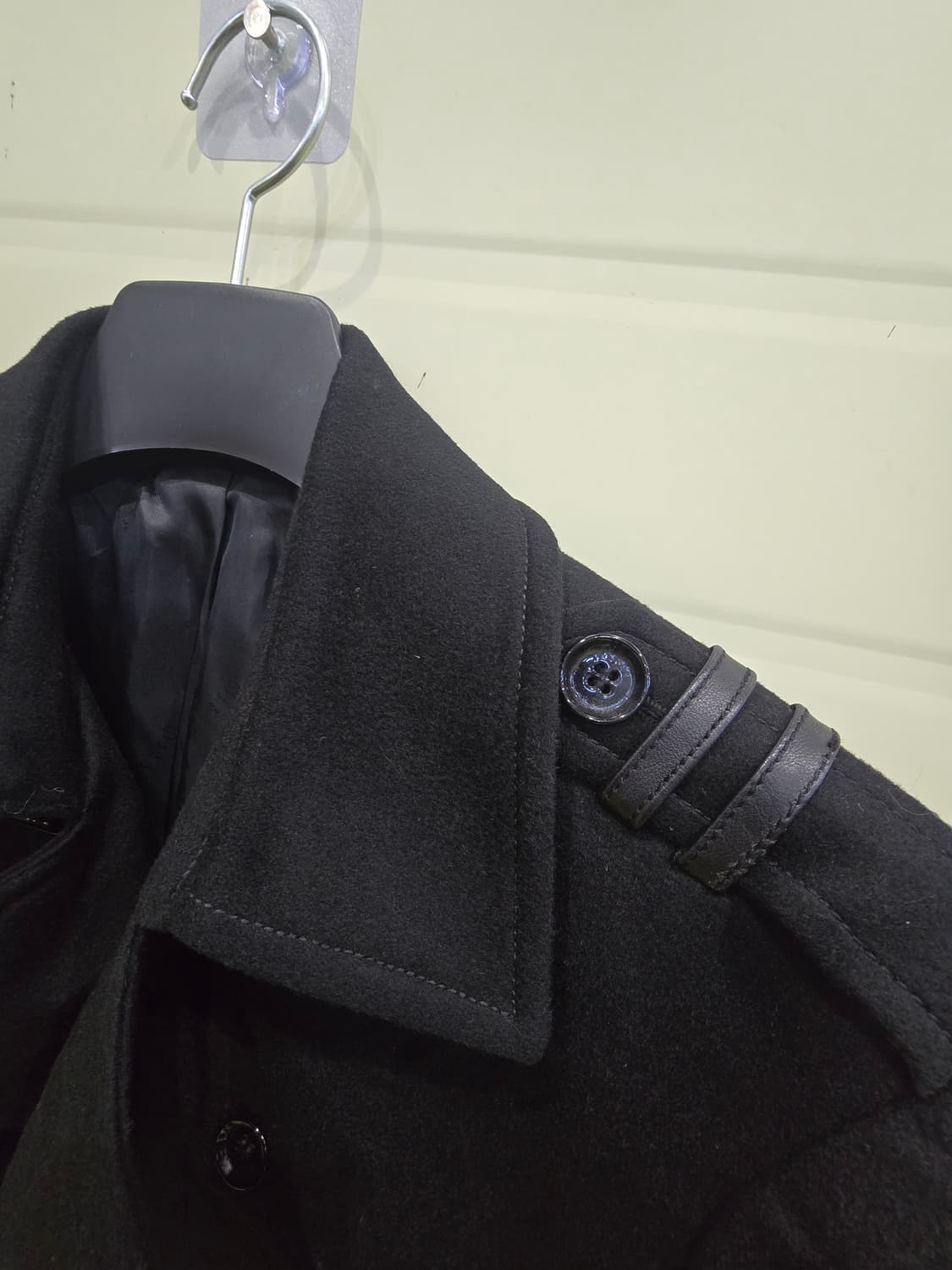 JASPER 밀리터리 블랙 더블 버튼 벨트 코트 상품이미지2