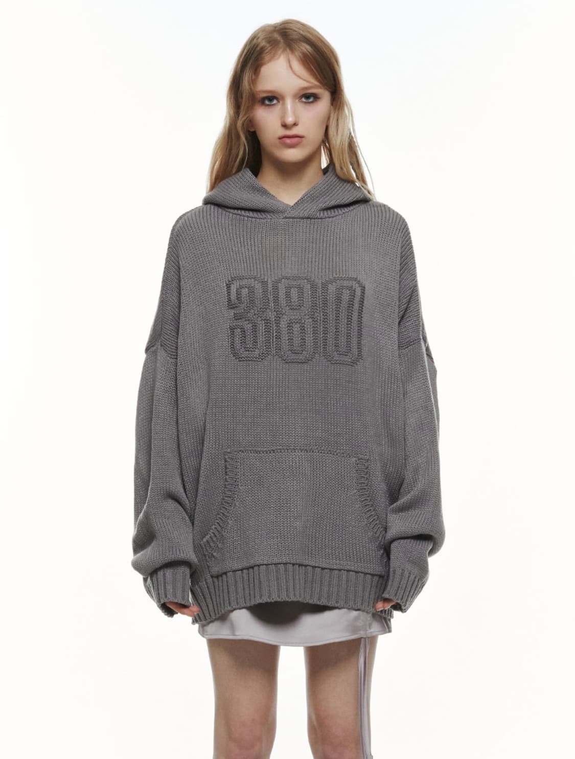 쓰리투에이티 KNIT HOODIE (GREY) 상품이미지1