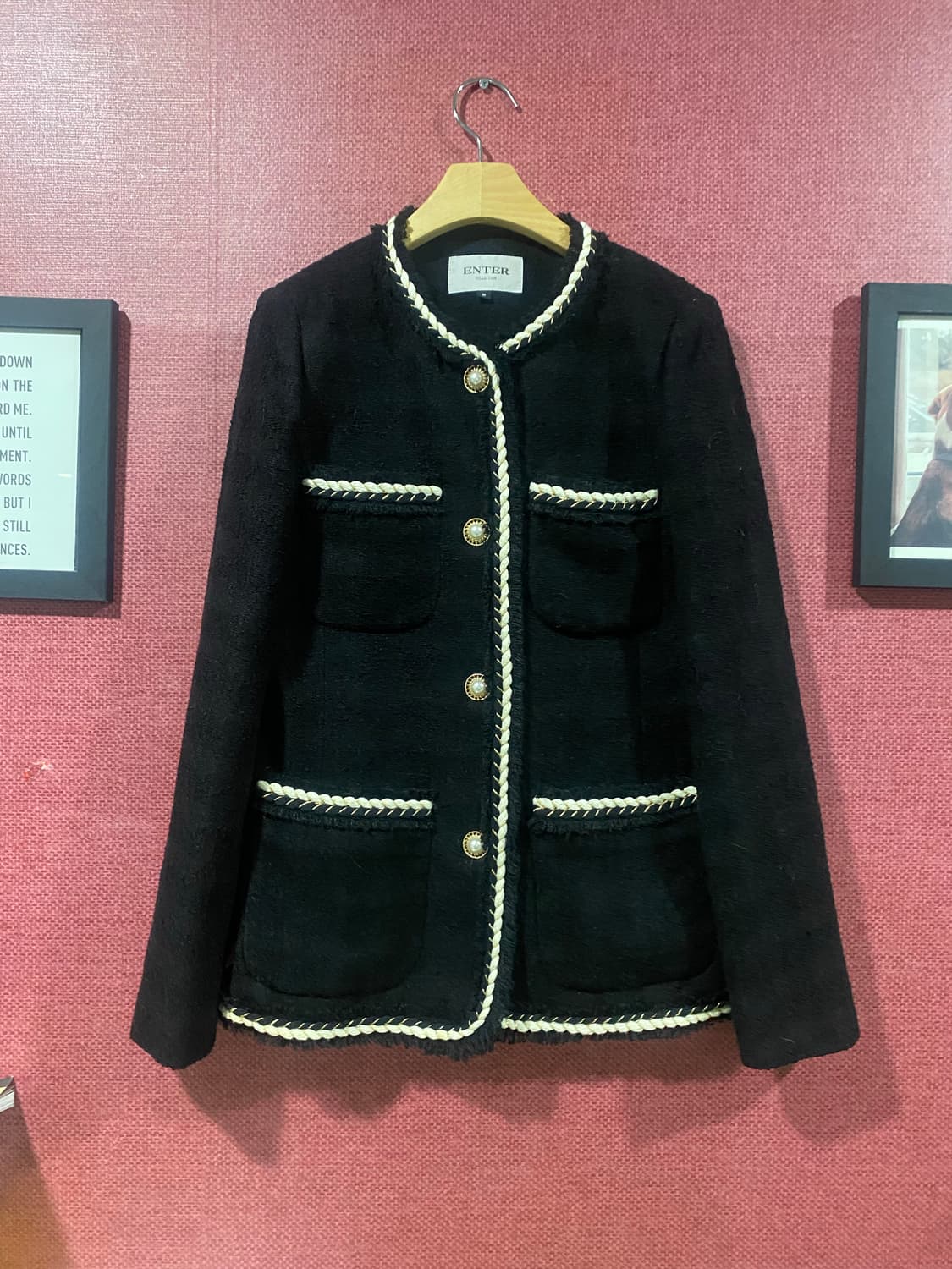 ENTER 블랙 트위드 자켓 상품이미지1