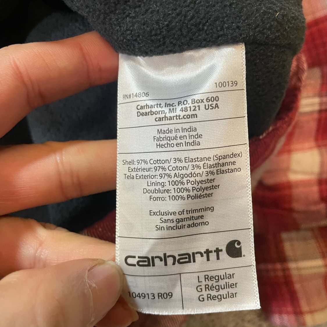 칼하트 체크 모직 셔츠자켓 상품이미지4