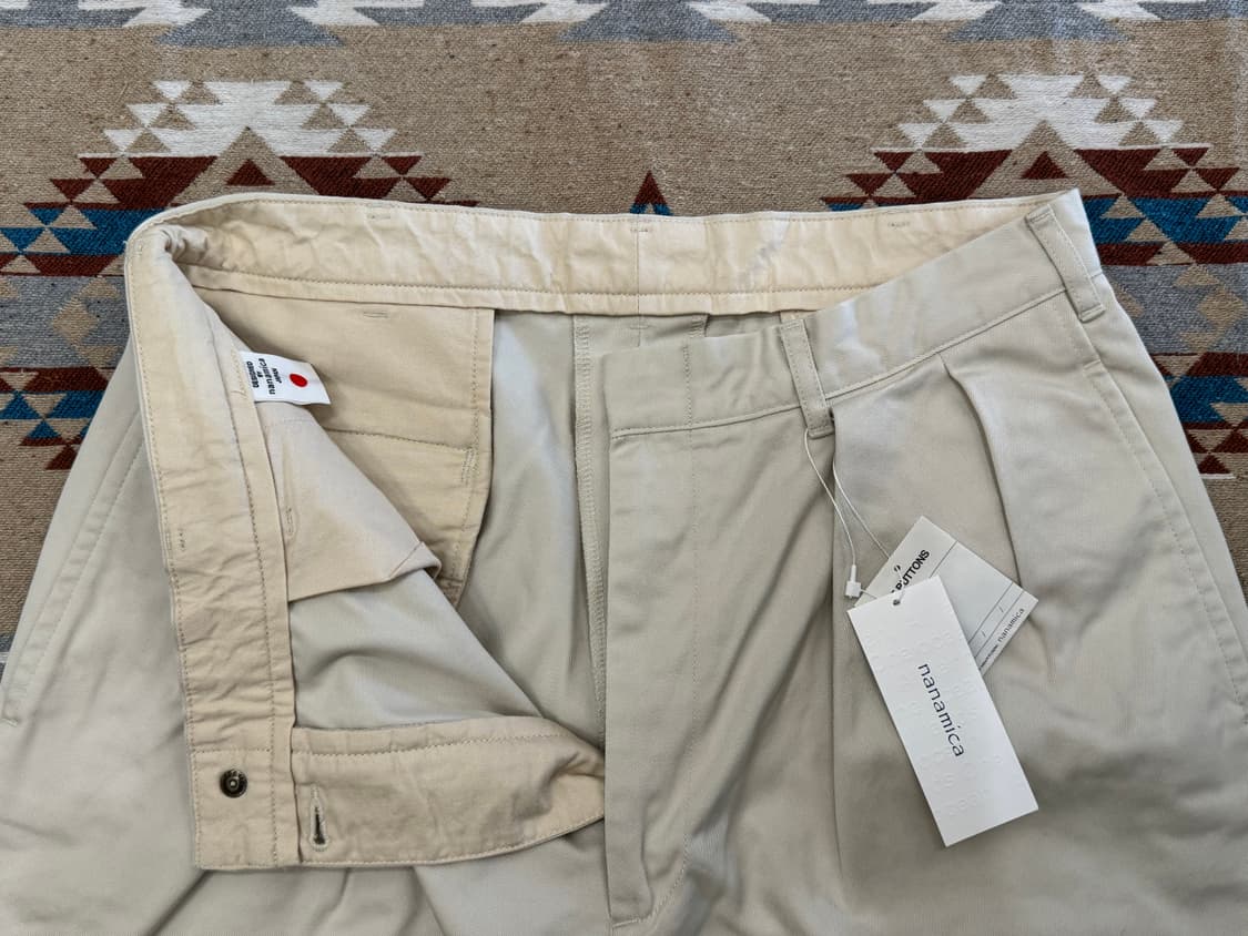 [36] 나나미카 더블 플리츠 치노 쇼츠 드라이 샌드 상품이미지2