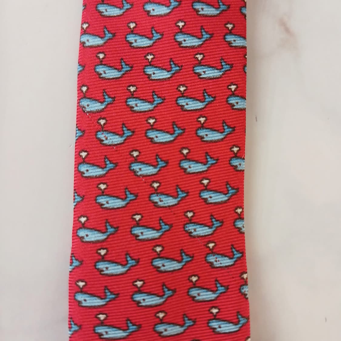 닥스 실크 레드 고래 패턴 넥타이 8.4cm A등급 A19239
 상품이미지6