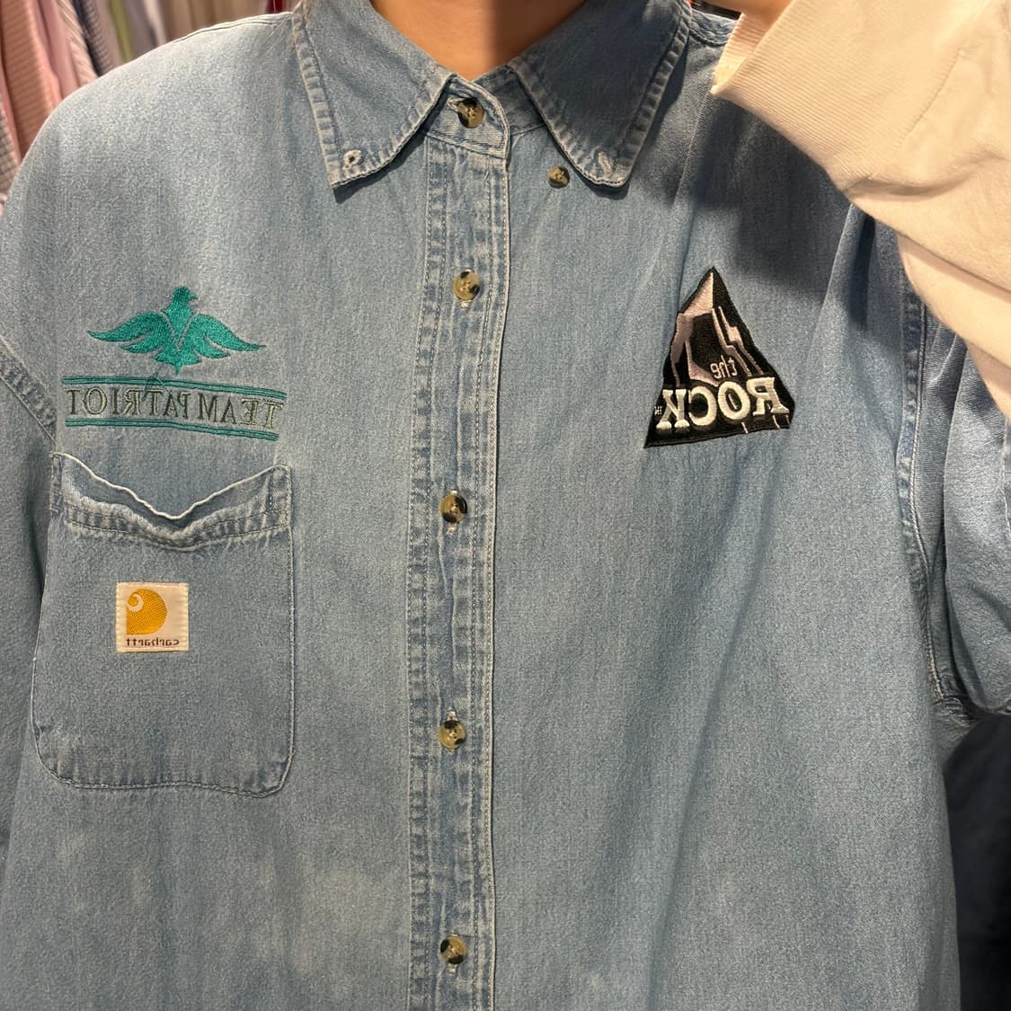 [IM] Carhartt 칼하트 반팔 셔츠 연청 데님 상품이미지3