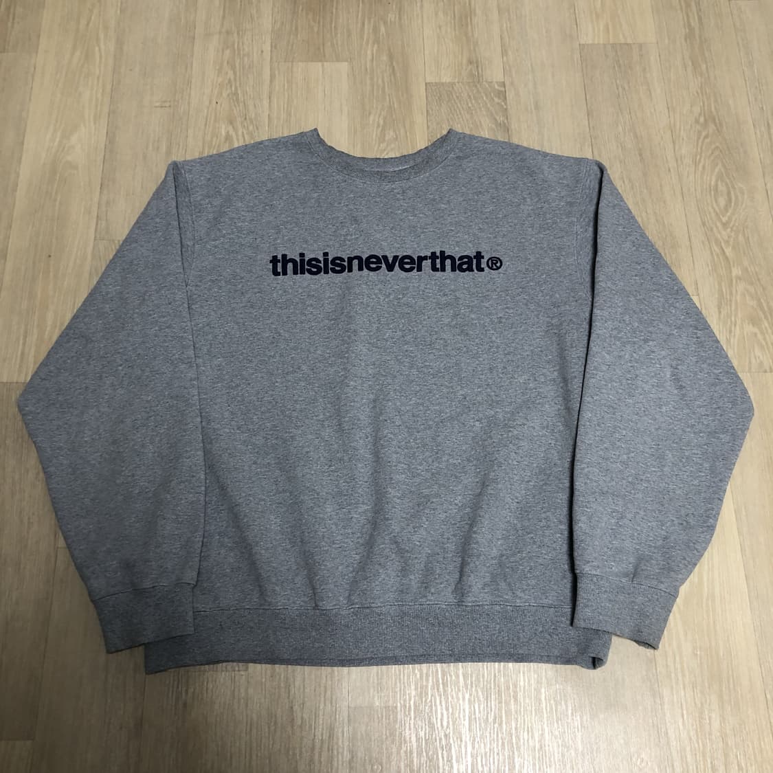 (L-XL) 디스이즈네버댓 OG 로고 엠보더리 멜란지 스웻셔츠 맨투맨 상품이미지1