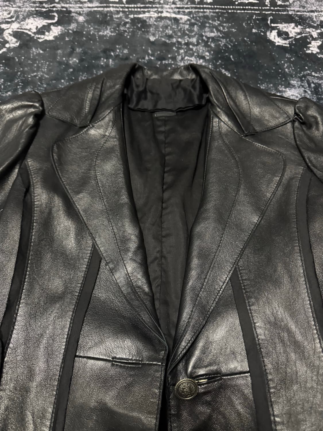 00s Mode Shirring Ramskin Leather Jacket 상품이미지2