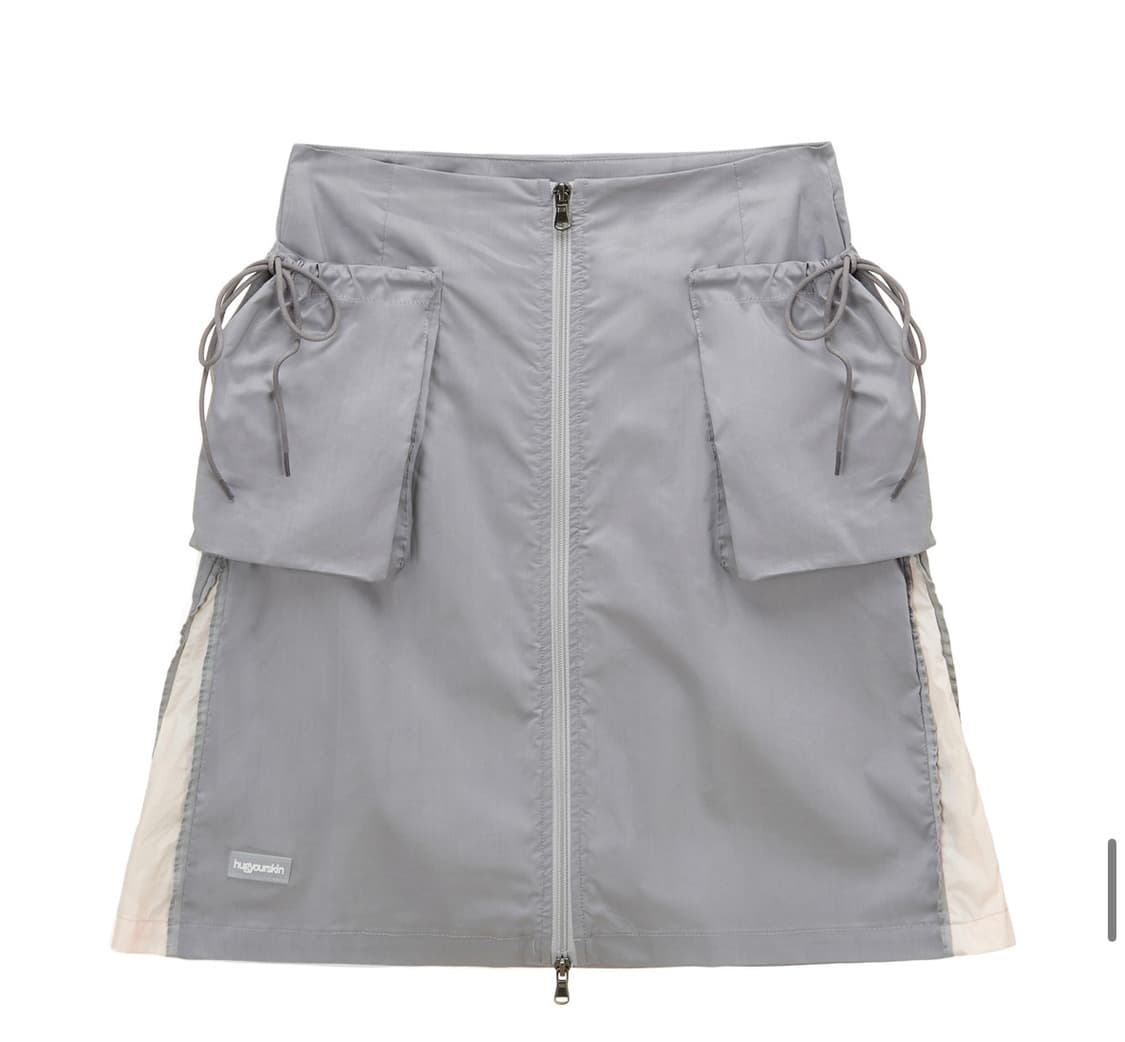 허그유어스킨 카고 미디 스커트 그레이 상품이미지6