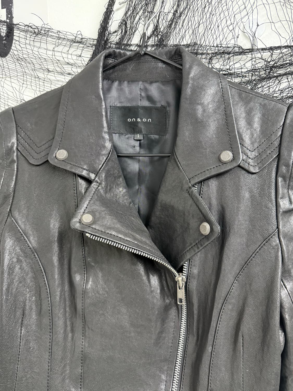 Stud detailed leather jacket 상품이미지2
