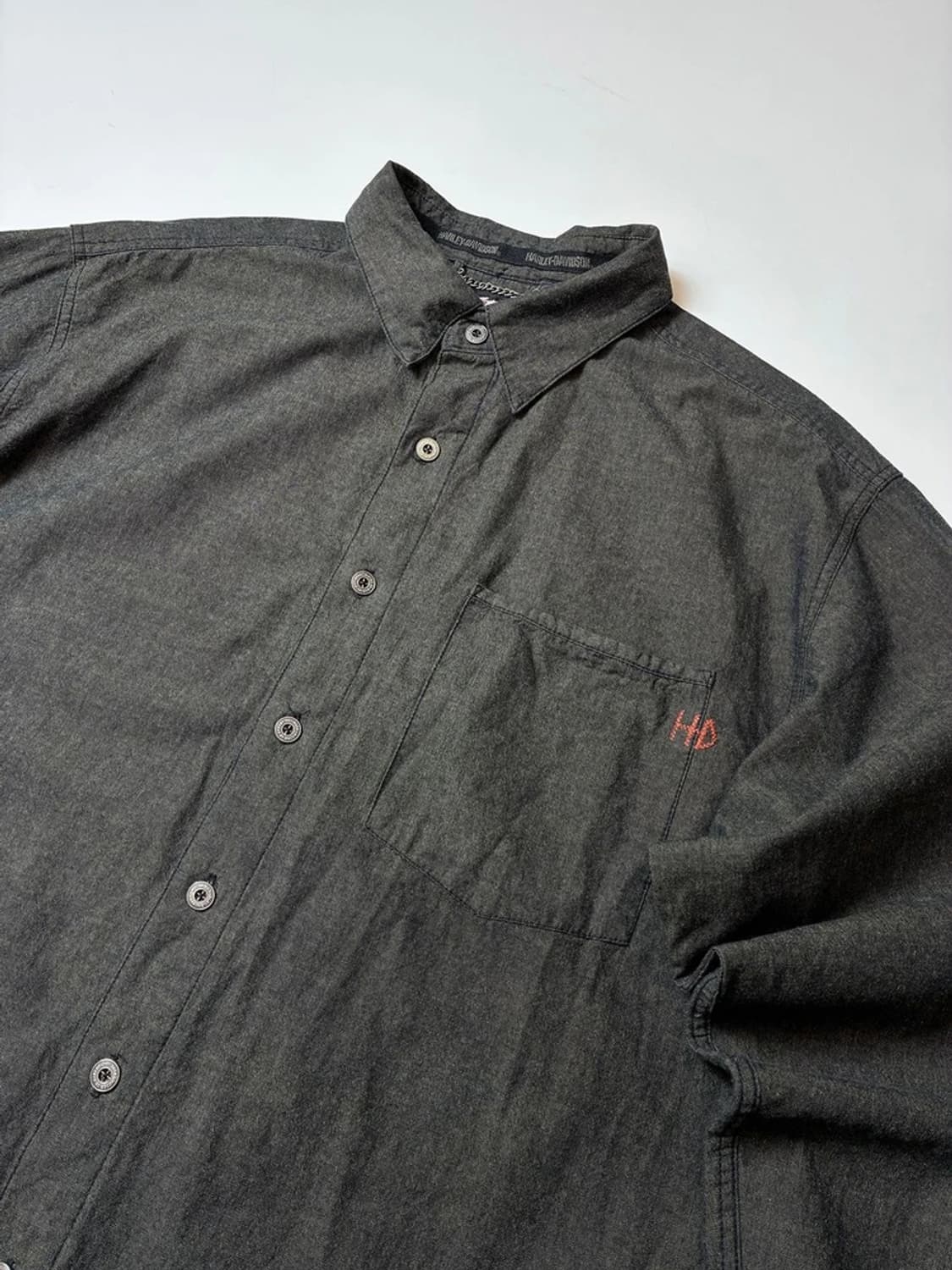 할리데이비슨 피그먼트 프린팅 데님 셔츠 PN8290 상품이미지5