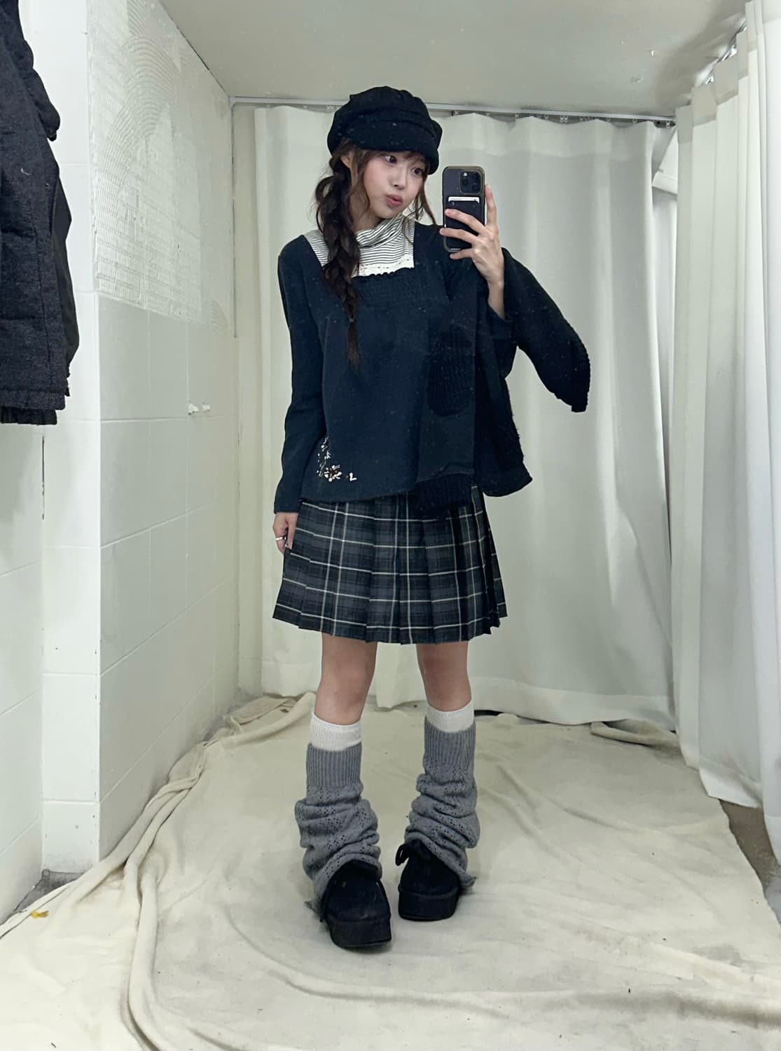 너드 니혼진 프레피 패딩 코디세트 상품이미지3