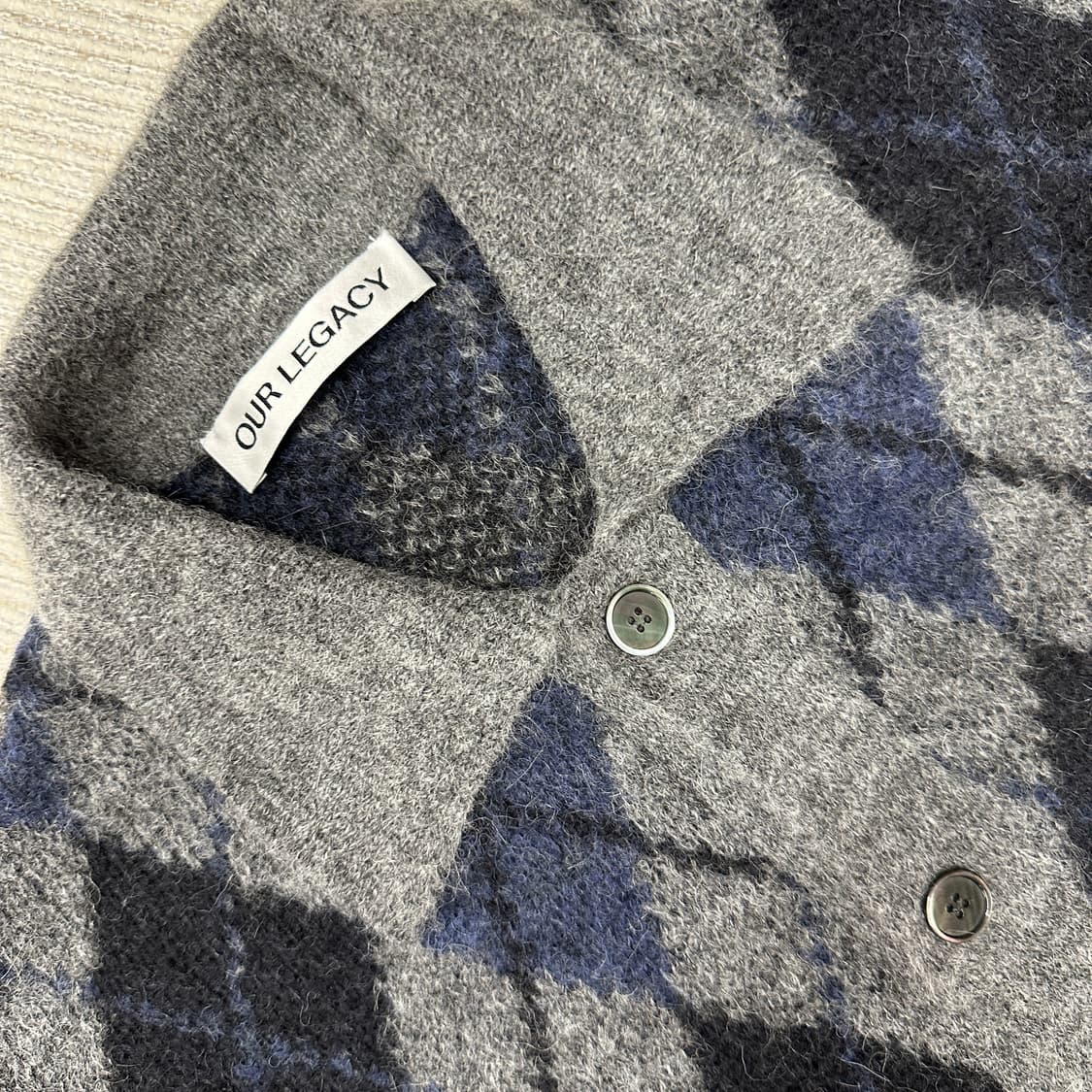 아워레가시 이브닝 폴로 아가일 가디건 상품이미지3