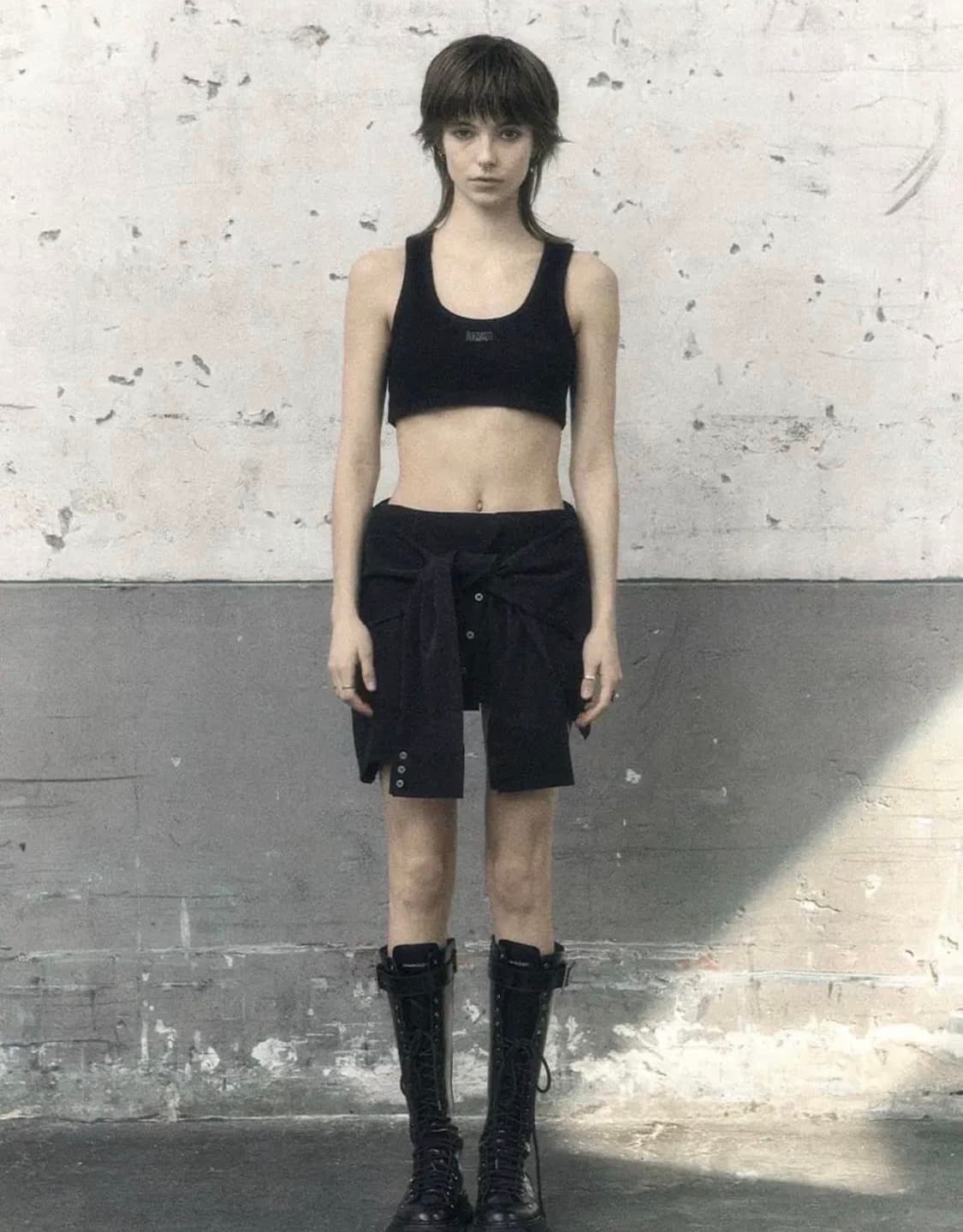 (택O) 보헤미안서울 언발란스 셔츠 스커트 (블랙) (2) 상품이미지3