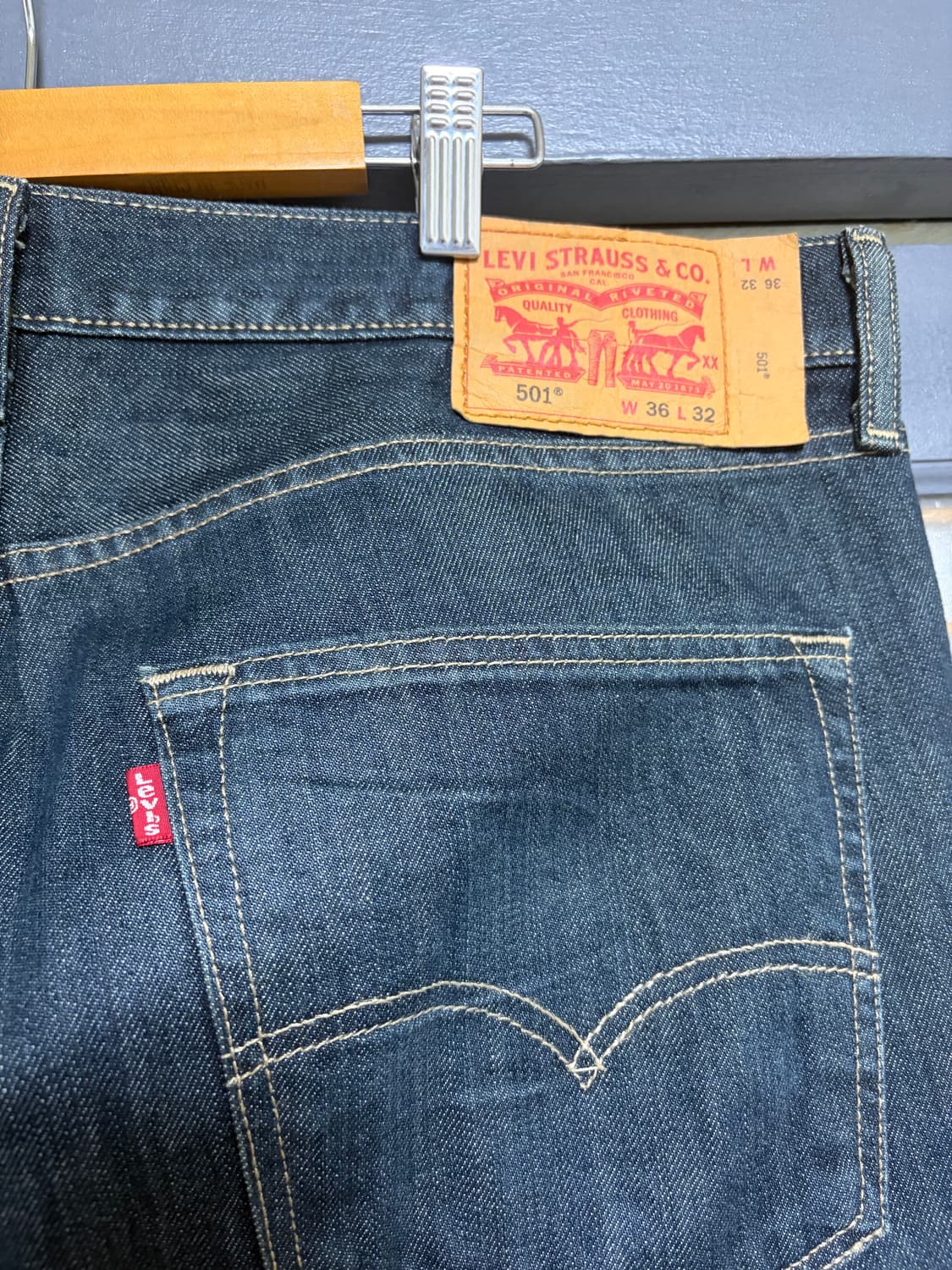36)리바이스501 데님팬츠 셀비지 스트레이트 상품이미지5