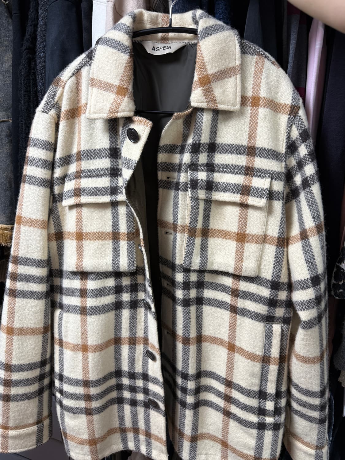 ASPESI 울 체크 자켓 상품이미지1