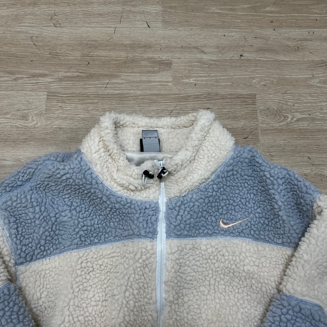 나이키 남여공용 배색 쉐르파 뽀글이 후리스 플리스 자켓 [크림] S/90 상품이미지2