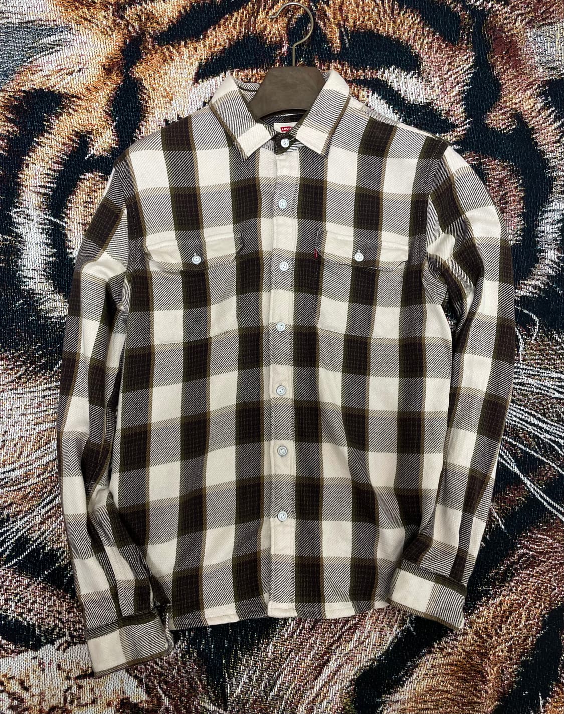 (M) 리바이스 브라운 체크 플란넬 투포켓 셔츠 상품이미지1