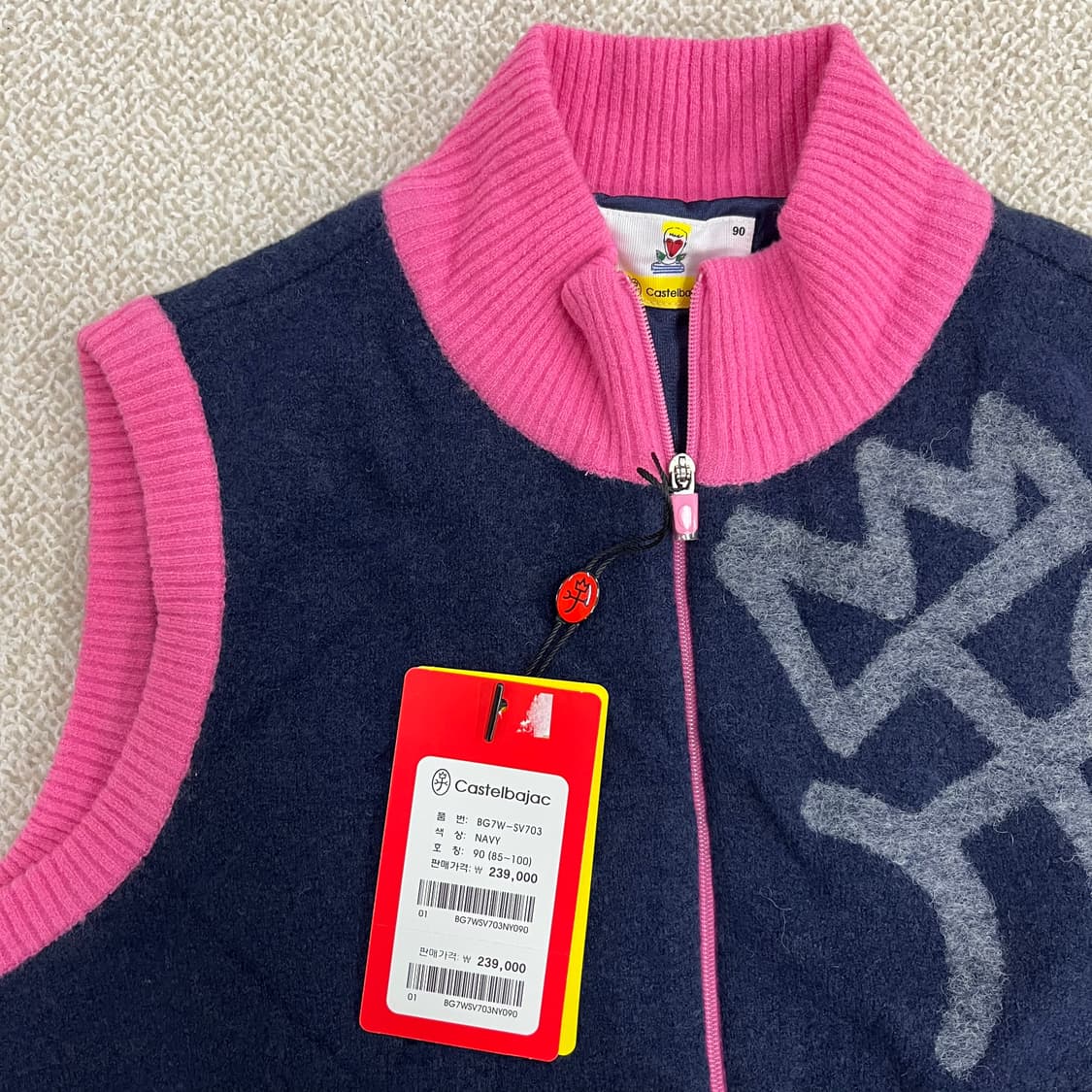 90 새상품 까스텔바작 방풍 골프 조끼 0122M1 상품이미지2