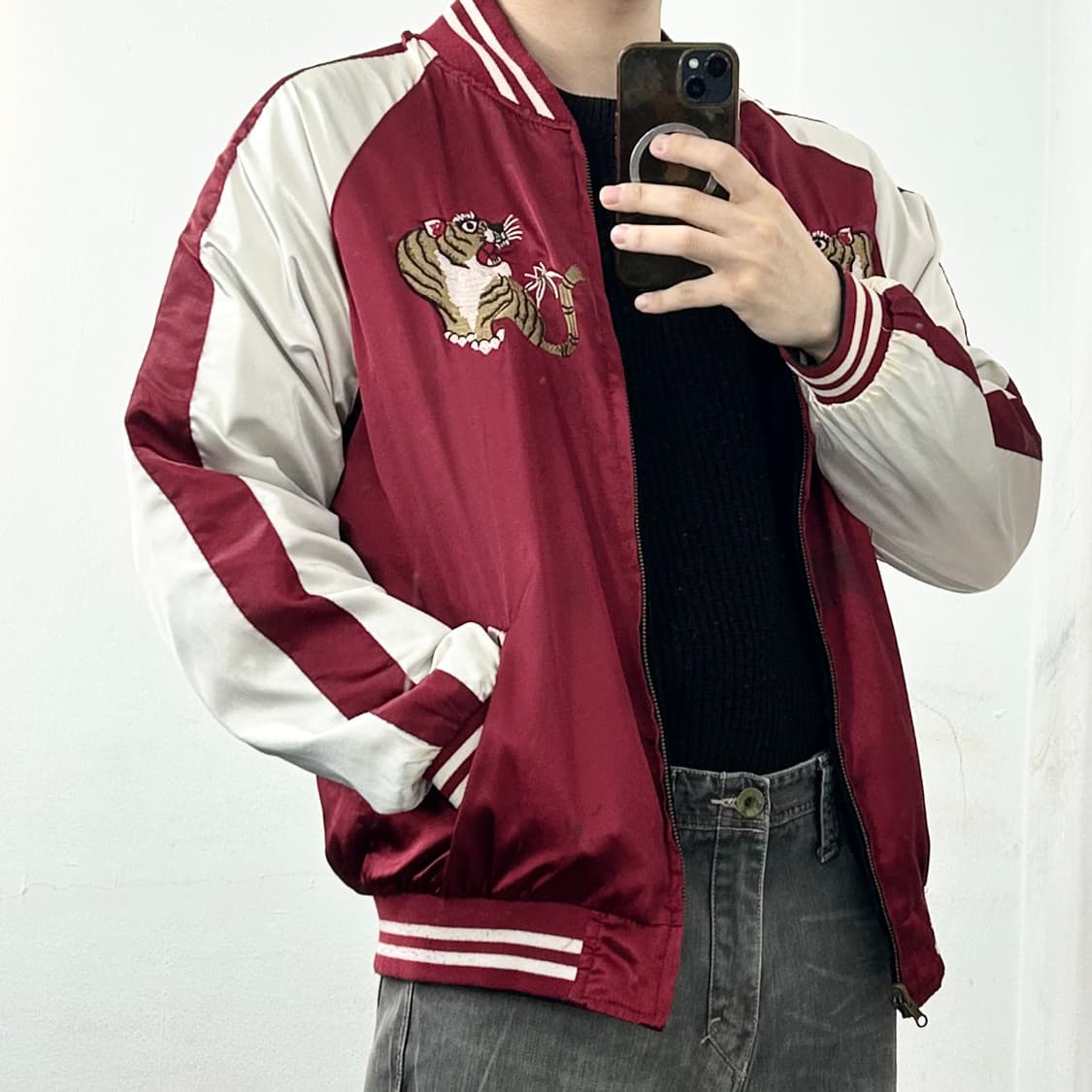 리버시블 벨벳 자수 스카쟌 자켓 상품이미지6