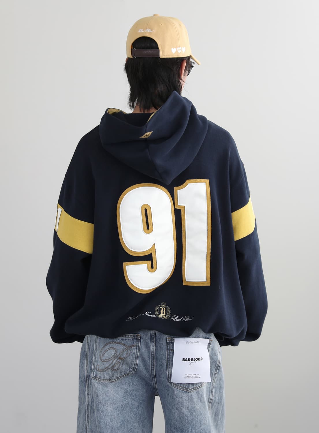 배드블러드 스포츠 럭비 후드집업 - 네이비 M 상품이미지4