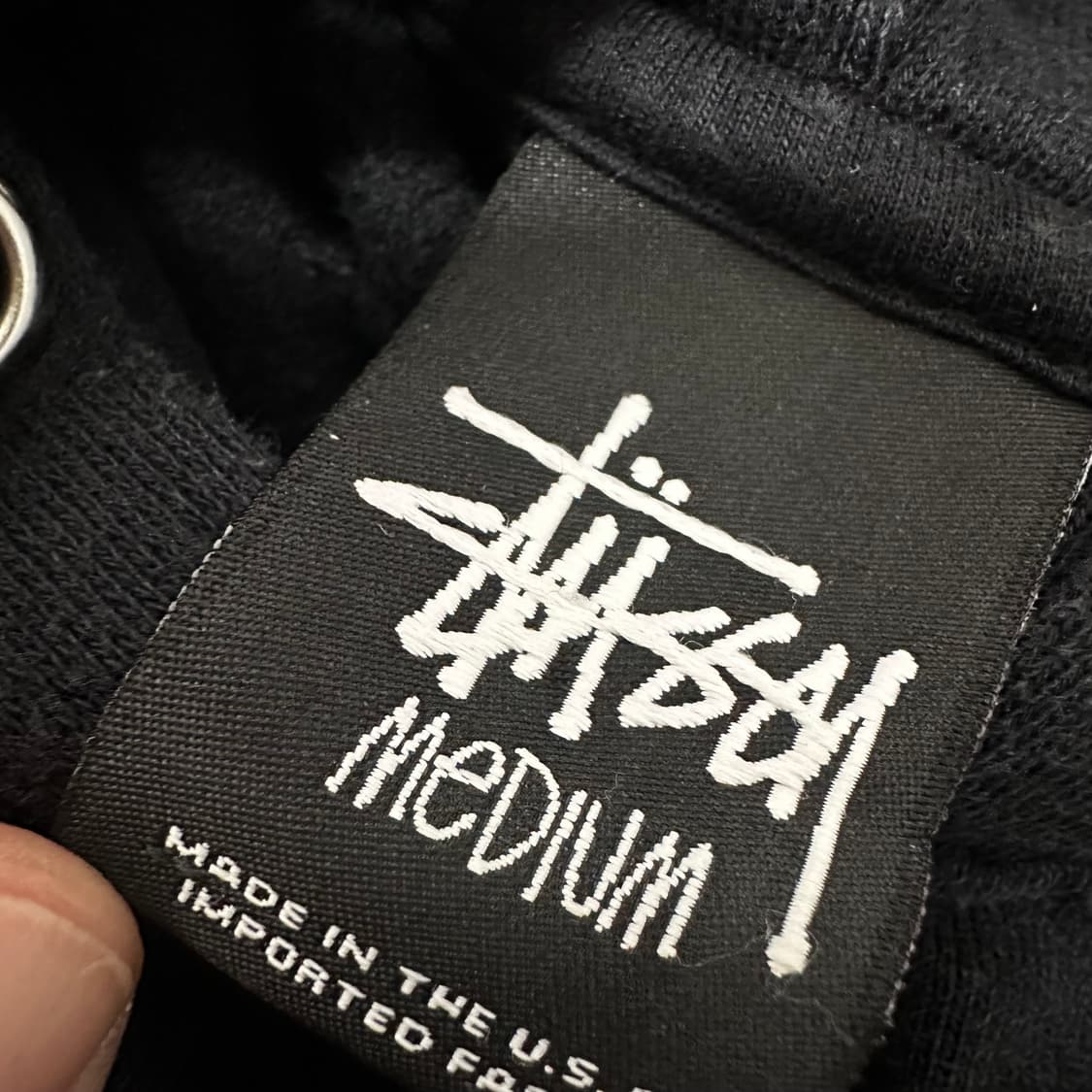 Stussy 스투시 로고 기모 후드티 블랙 M 상품이미지4