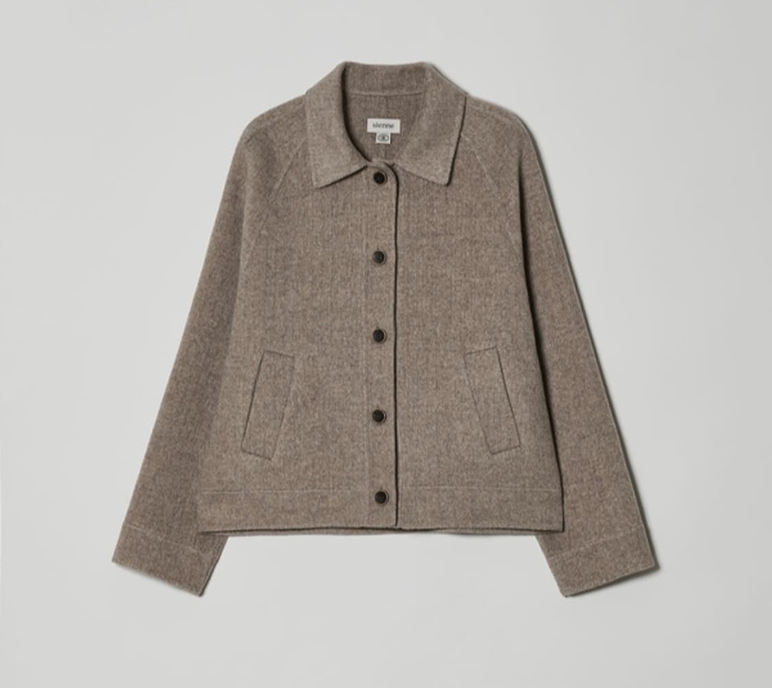 시엔느 헤링본 핸드메이드 자켓코트 오트밀 상품이미지1