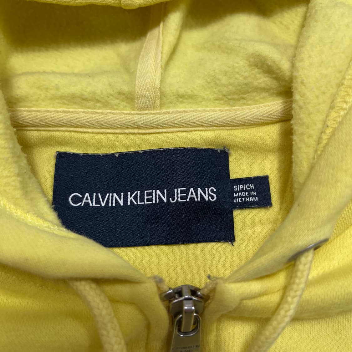 켈빈클라인 진스 여성 박스로고 기모 후드집업 [옐로우] S/90 상품이미지5