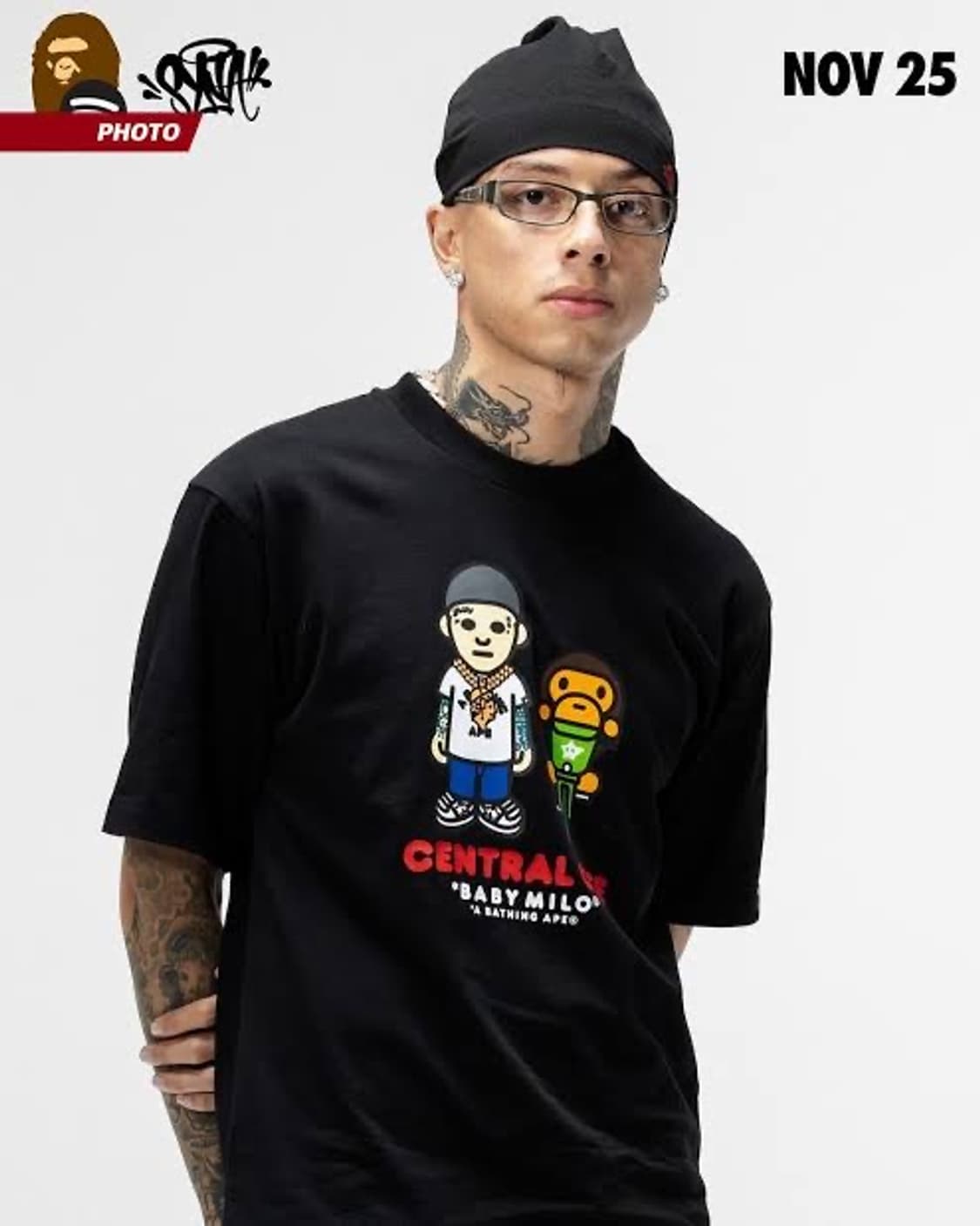 (미발매 정품) bape x synaworld 센트럴씨 콜라보 반팔티 상품이미지1