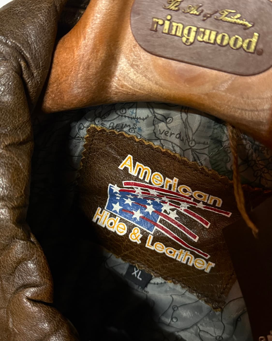 아메리칸 하이드& 레더 레더 봄버 자켓 XL 상품이미지5
