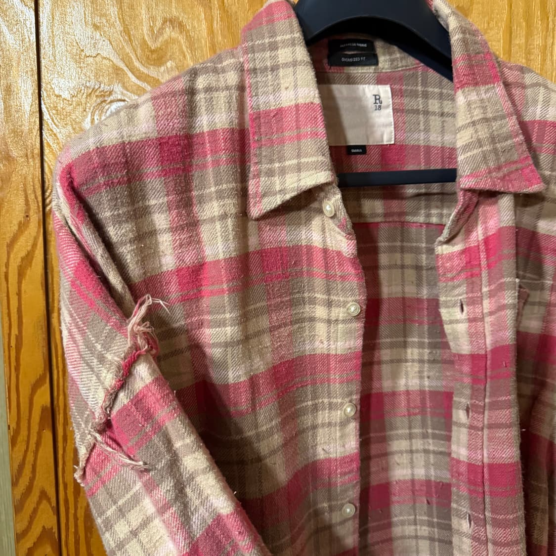 R13(알써틴,알썰틴) 버튼업 체크 셔츠 자켓 판매 합니다. 상품이미지4