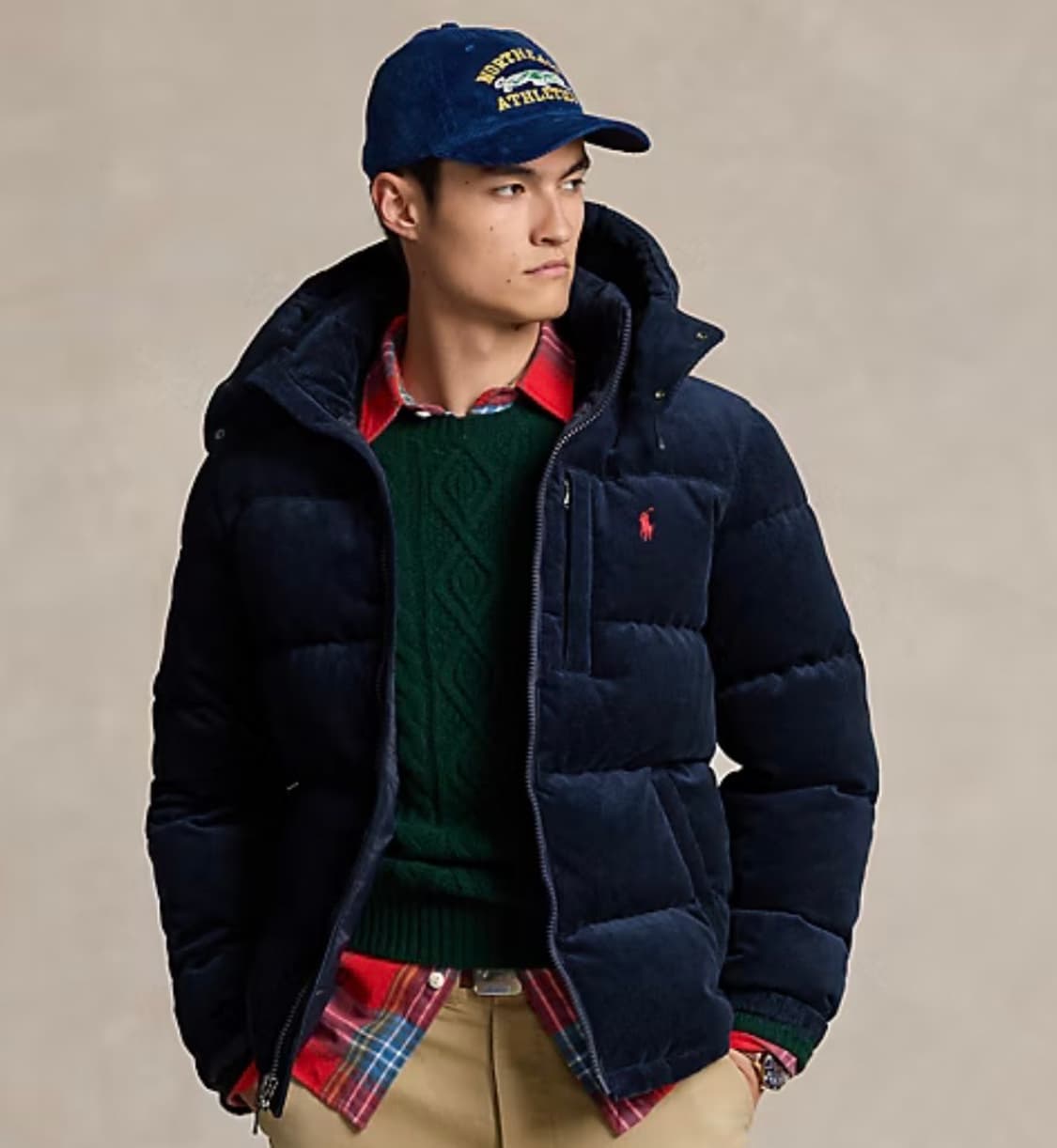 폴로랄프로렌 코듀로이 네이비 패딩 상품이미지2