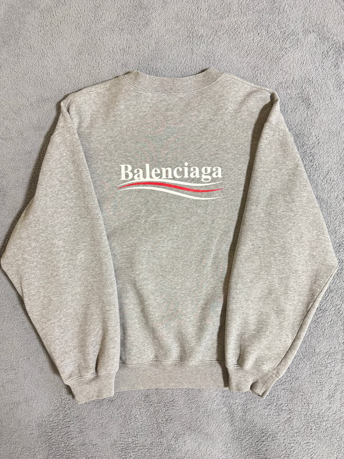 [M]발렌시아가 웨이브로고 맨투맨 그레이 상품이미지2