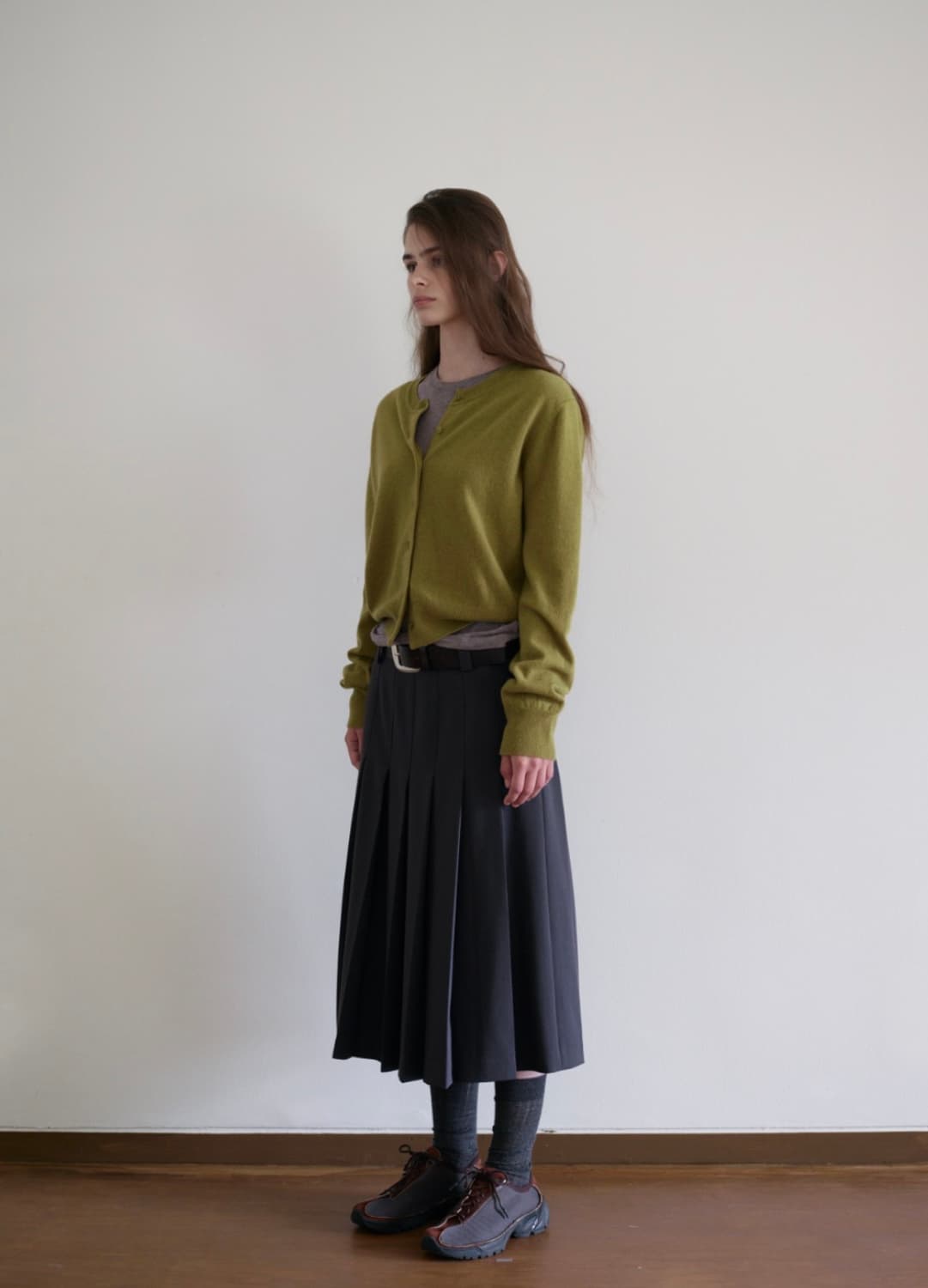 ARTTO 아르토 캐시미어 가디건 올리브 상품이미지5