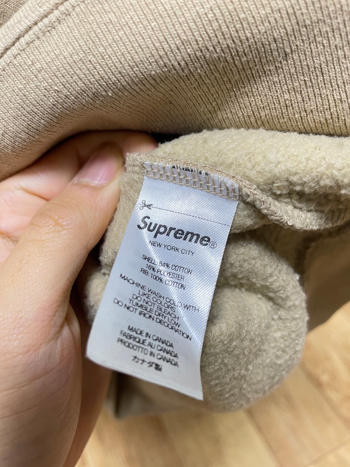 슈프림 베이지 스몰 박스 로고 스웻셔츠 맨투맨 M 상품이미지5