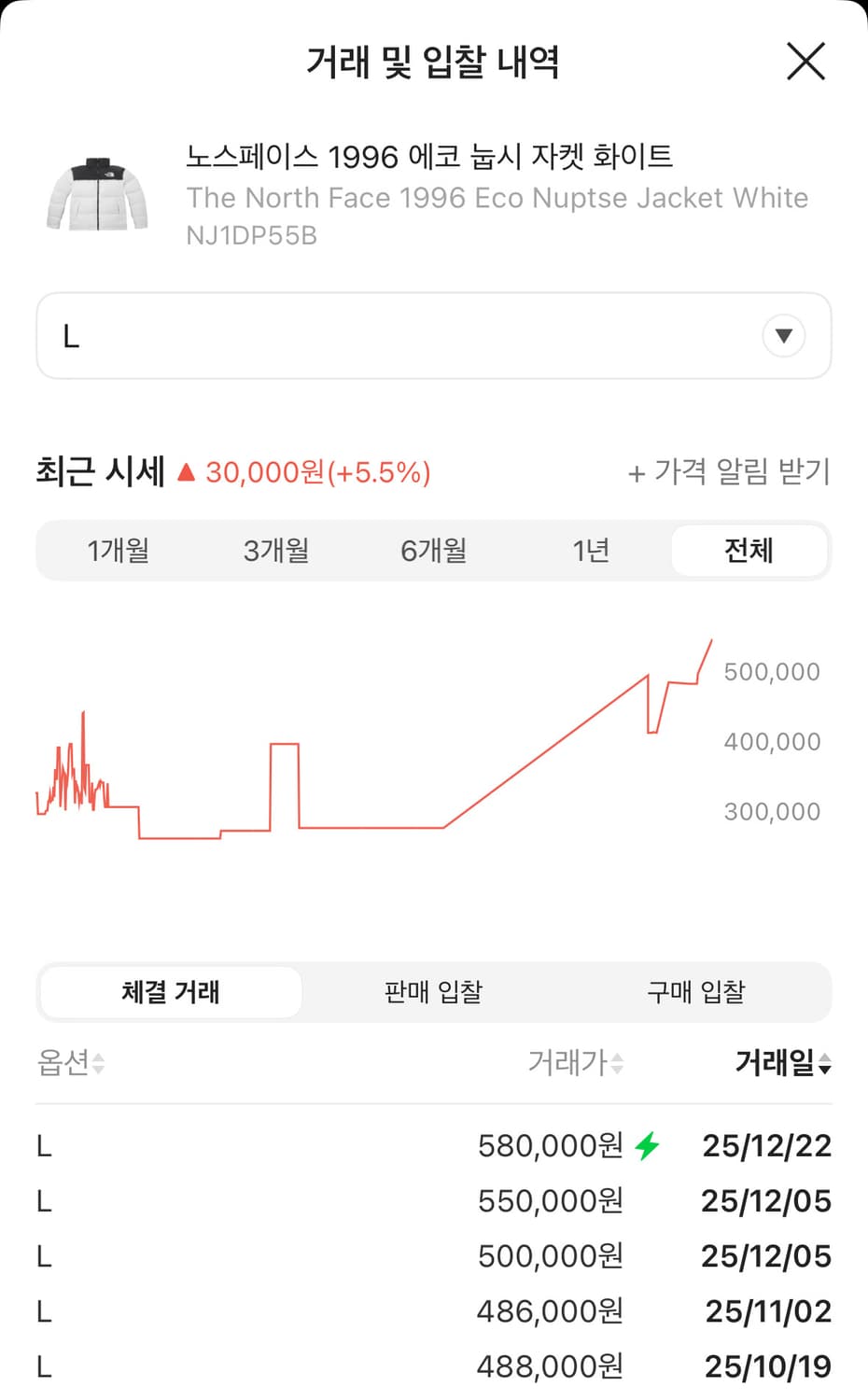 노스페이스 1996 에코 눕시 화이트 L 상품이미지2