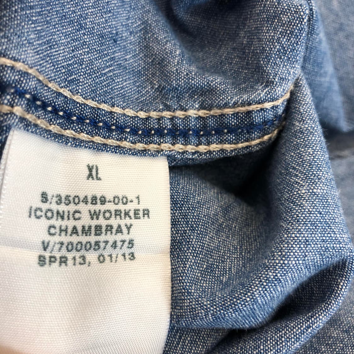 GAP 샴브레이 아이코닉 워크셔츠 XL 상품이미지6