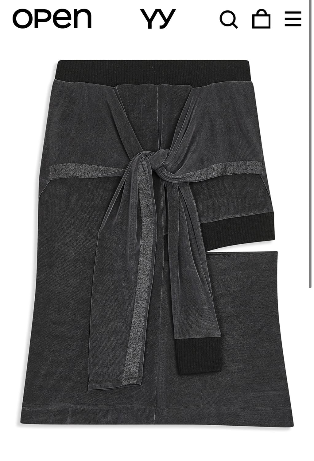 PANEL CUTOUT SKIRT, CHARCOAL 상품이미지2