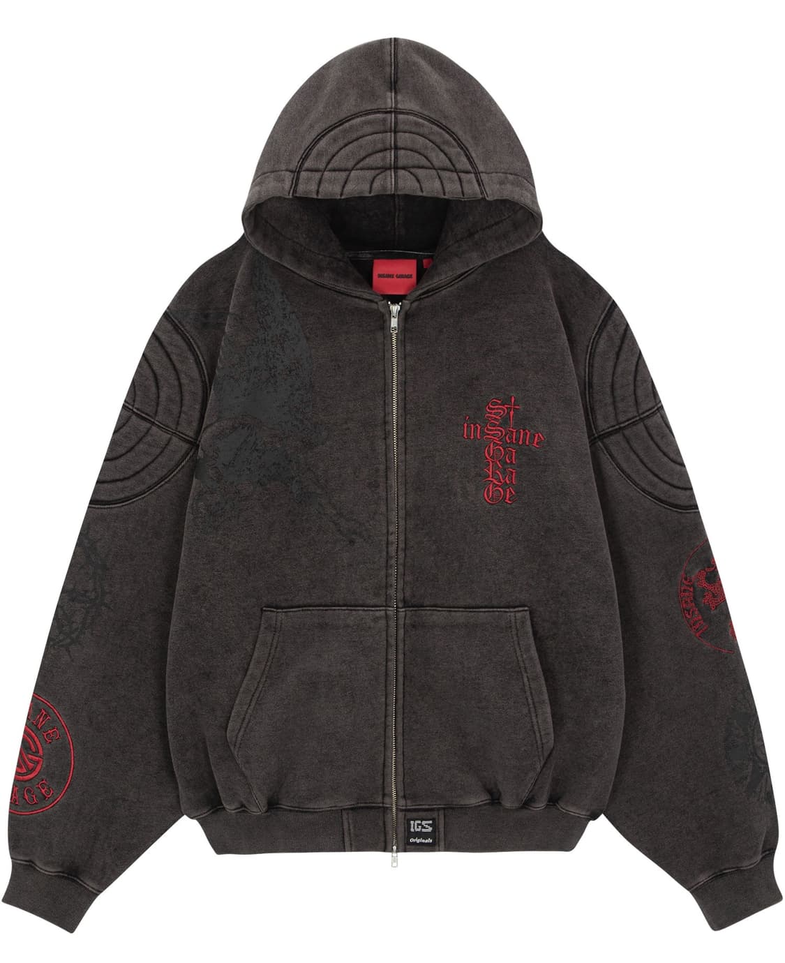 인세인개러지 패디드 숄더 후드집업 상품이미지1