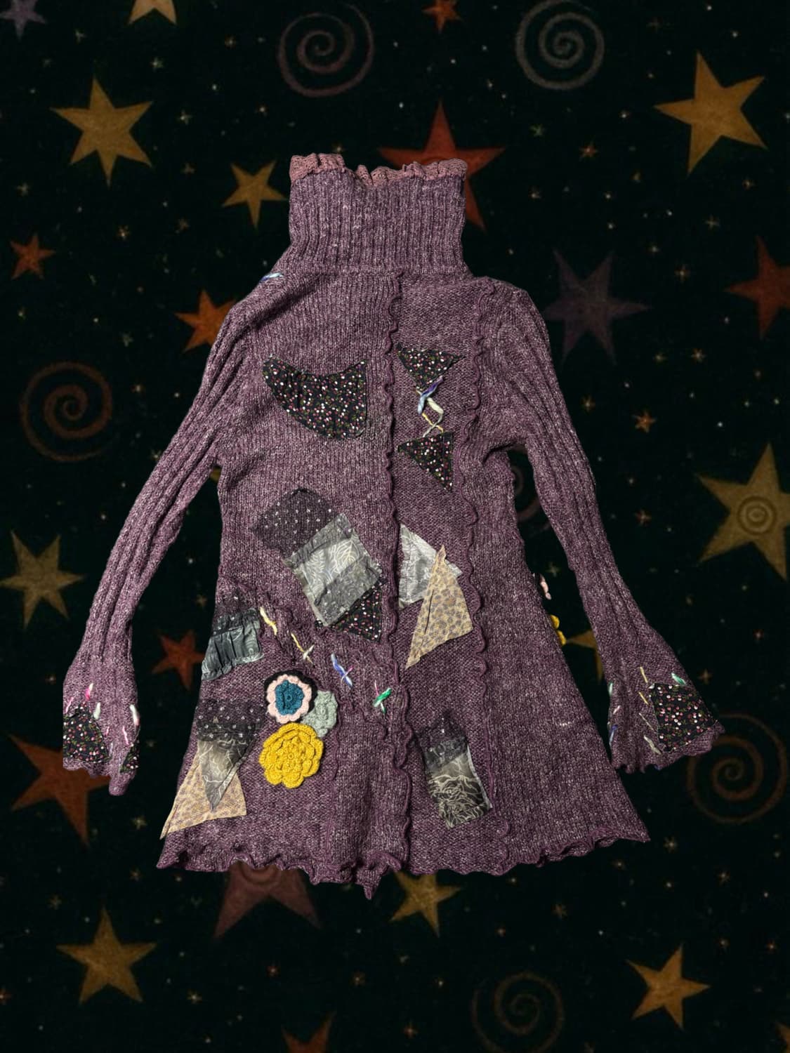 빈티지 히피 하구미 아플리케 패치 가디건 상품이미지2