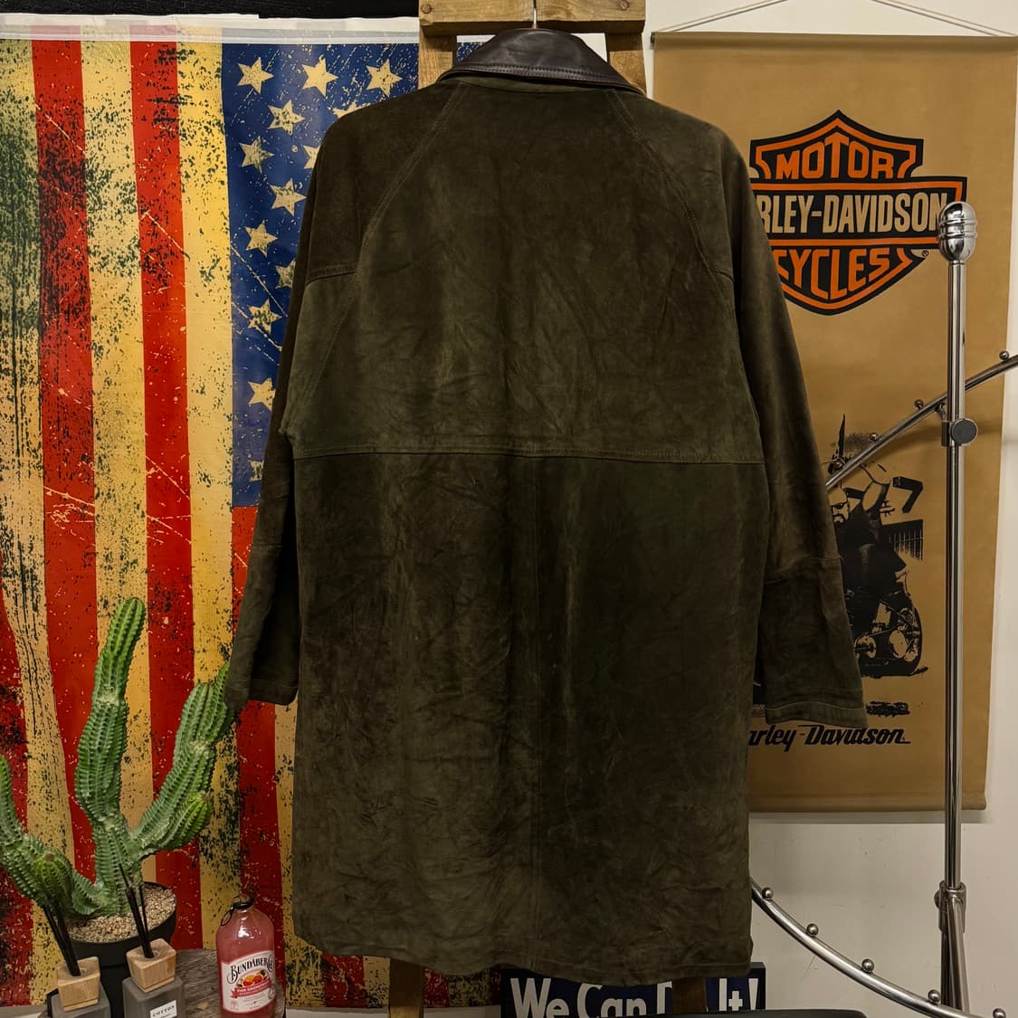 Made Italy 빈티지 스웨이드 파이어맨 코트 자켓 레더 N252 상품이미지2