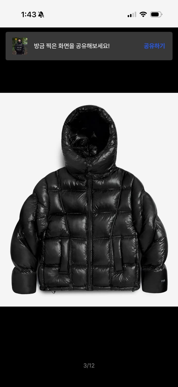 미니멀프로젝트 사일런트 시스루 다운 패딩 black 상품이미지2