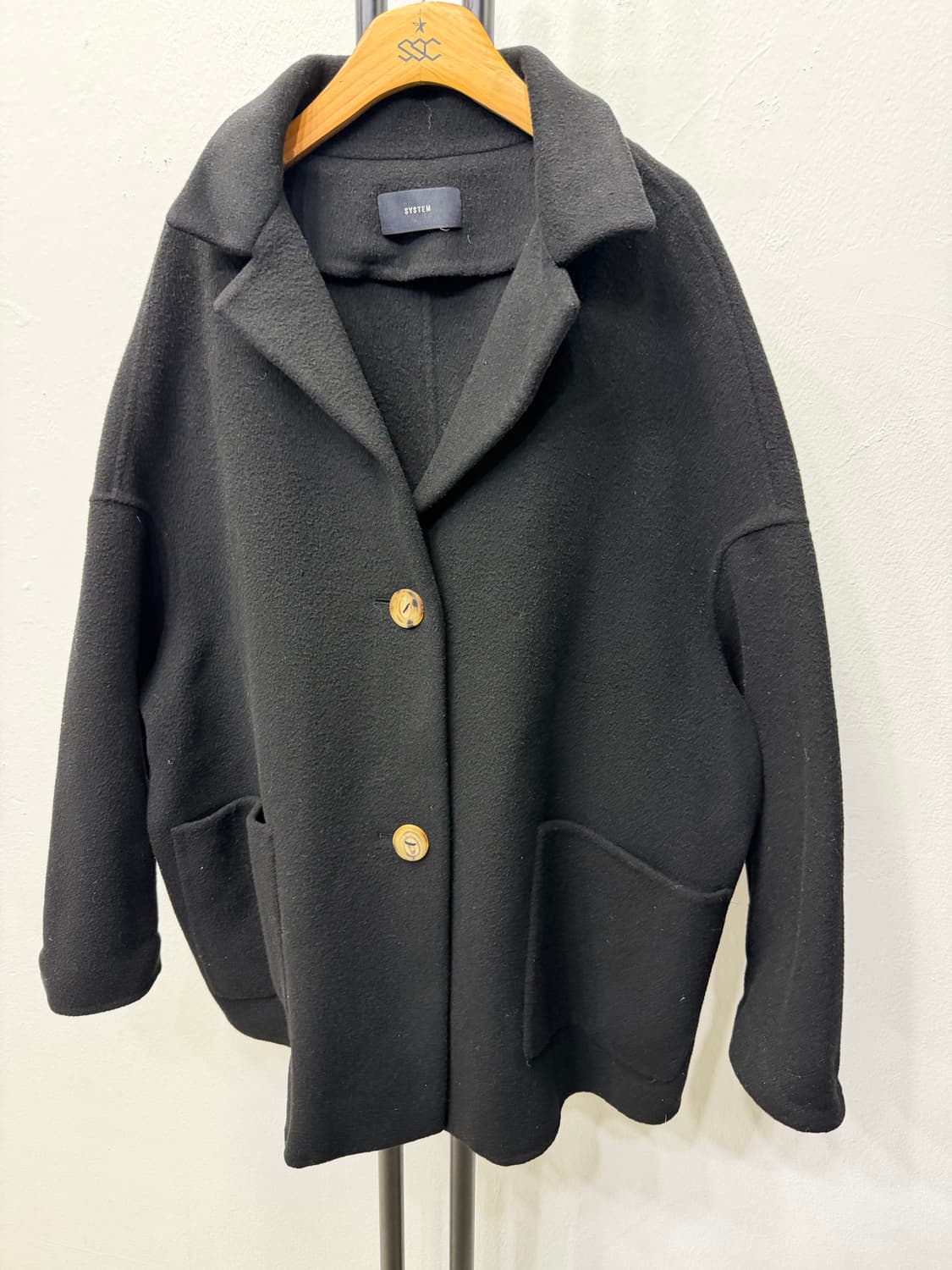 정품) SYSTEM 시스템 한섬 오버사이즈 울 캐시미어 자켓 82 상품이미지3